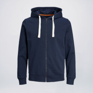 Navy Blue cotton zip hoodie wholesale